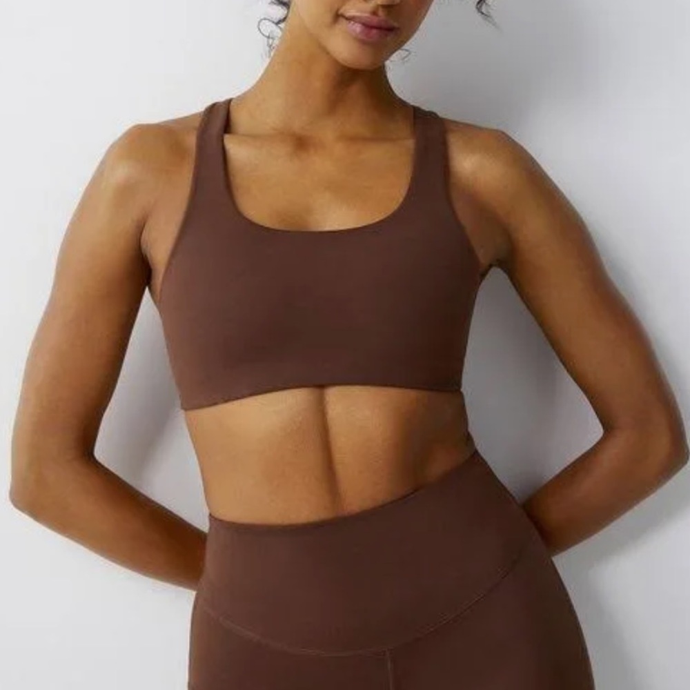 Alo Yoga Airlift Advantage Brown Racerback Bra